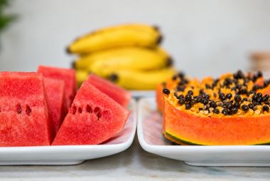 Frutas frescas no café da manhã